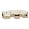 Image de vidaXL Ensemble de salon de jardin 9 pièces avec coussins beige Poly rotin