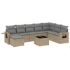 Image de vidaXL Ensemble de salon de jardin 9 pièces avec coussins beige Poly rotin