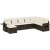 Image de vidaXL Ensemble de salon de jardin 9 pièces avec coussins Marron Poly Rattan
