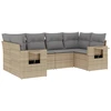 Image de vidaXL Ensemble de salon de jardin 6 pièces avec coussins Beige Poly Rattan