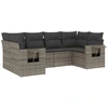 Image de vidaXL Ensemble de salon de jardin 6 pièces avec coussins Gris Poly rotin
