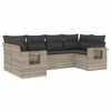 Image de vidaXL Ensemble de salon de jardin 6 pièces avec coussins gris clair Poly rotin
