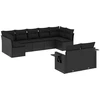 Image de vidaXL Ensemble de salon de jardin 9 pièces avec coussins noir poly rotin