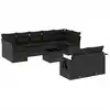 Image de vidaXL Ensemble de 10 canapés de jardin avec coussins noir poly rotin