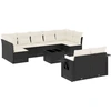 Image de vidaXL Ensemble de 10 canapés de jardin avec coussins noir poly rotin