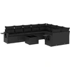 Image de vidaXL Ensemble de 10 canapés de jardin avec coussins noir poly rotin