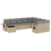 Image de vidaXL Ensemble de salon de jardin 10 pièces avec coussins Beige Poly Rattan