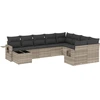 Image de vidaXL Ensemble de 10 canapés de jardin avec coussins gris clair Poly rotin