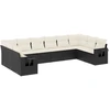 Image de vidaXL Ensemble de 10 canapés de jardin avec coussins noir poly rotin