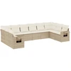 Image de vidaXL Ensemble de salon de jardin 10 pièces avec coussins Beige Poly Rattan