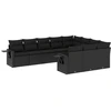 Image de vidaXL Ensemble de 10 canapés de jardin avec coussins noir poly rotin