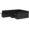 Image de vidaXL Ensemble de salon de jardin 11 pièces avec coussins noir poly rotin