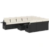 Image de vidaXL Ensemble de salon de jardin 11 pièces avec coussins noir poly rotin