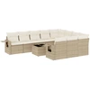 Image de vidaXL Ensemble de salon de jardin 11 pièces avec coussins Beige Poly Rattan