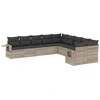 Image de vidaXL Ensemble de 10 canapés de jardin avec coussins gris clair Poly rotin