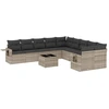 Image de vidaXL Ensemble de salon de jardin 11 pièces avec coussins gris clair Poly rotin