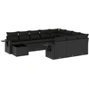 Image de vidaXL Ensemble de salon de jardin 11 pièces avec coussins noir poly rotin