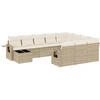 Image de vidaXL Ensemble de salon de jardin 11 pièces avec coussins Beige Poly Rattan