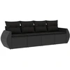 Image de vidaXL Ensemble de salon de jardin 4 pièces avec coussins noir poly rotin