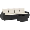 Image de vidaXL Ensemble de salon de jardin 5 pièces avec coussins noir poly rotin