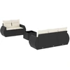 Image de vidaXL Ensemble de salon de jardin 6 pièces avec coussins noir poly rotin