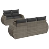 Image de vidaXL Ensemble de salon de jardin 6 pièces avec coussins Gris Poly rotin