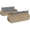 Image de vidaXL Ensemble de salon de jardin 7 pièces avec coussins Beige Poly Rattan
