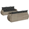 Image de vidaXL Ensemble de salon de jardin 7 pièces avec coussins gris clair Poly rotin