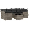 Image de vidaXL Ensemble de salon de jardin 7 pièces avec coussins Gris Poly rotin