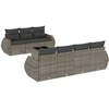 Image de vidaXL Ensemble de jardin canapé 8 pièces avec coussins Gris Poly rotin