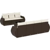 Image de vidaXL Ensemble de jardin canapé 8 pièces avec coussins Marron Poly rotin