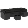 Image de vidaXL Ensemble de jardin canapé 8 pièces avec coussins noir poly rotin
