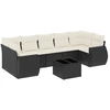 Image de vidaXL Ensemble de jardin canapé 8 pièces avec coussins noir poly rotin