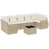 Image de vidaXL Ensemble de jardin canapé 8 pièces avec coussins Beige Poly Rattan
