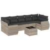 Image de vidaXL Ensemble de jardin canapé 8 pièces avec coussins gris clair Poly rotin