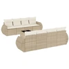Image de vidaXL Ensemble de salon de jardin 9 pièces avec coussins beige Poly rotin