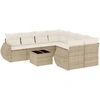 Image de vidaXL Ensemble de salon de jardin 9 pièces avec coussins beige Poly rotin