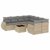 Image de vidaXL Ensemble de salon de jardin 9 pièces avec coussins beige Poly rotin