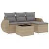 Image de vidaXL Ensemble de salon de jardin 5 pièces avec coussins Beige Poly Rattan