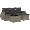Image de vidaXL Ensemble de salon de jardin 5 pièces avec coussins Gris Poly rotin