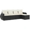 Image de vidaXL Ensemble de salon de jardin 5 pièces avec coussins noir poly rotin