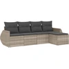 Image de vidaXL Ensemble de salon de jardin 5 pièces avec coussins gris clair Poly rotin
