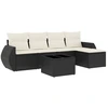 Image de vidaXL Ensemble de salon de jardin 6 pièces avec coussins noir poly rotin