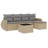Image de vidaXL Ensemble de salon de jardin 6 pièces avec coussins Beige Poly Rattan