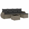 Image de vidaXL Ensemble de salon de jardin 6 pièces avec coussins Gris Poly rotin