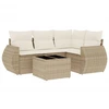 Image de vidaXL Ensemble de salon de jardin 5 pièces avec coussins Beige Poly Rattan