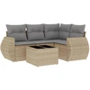 Image de vidaXL Ensemble de salon de jardin 5 pièces avec coussins Beige Poly Rattan
