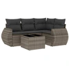 Image de vidaXL Ensemble de salon de jardin 5 pièces avec coussins Gris Poly rotin
