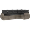 Image de vidaXL Ensemble de salon de jardin 5 pièces avec coussins Gris Poly rotin