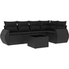 Image de vidaXL Ensemble de salon de jardin 6 pièces avec coussins noir poly rotin